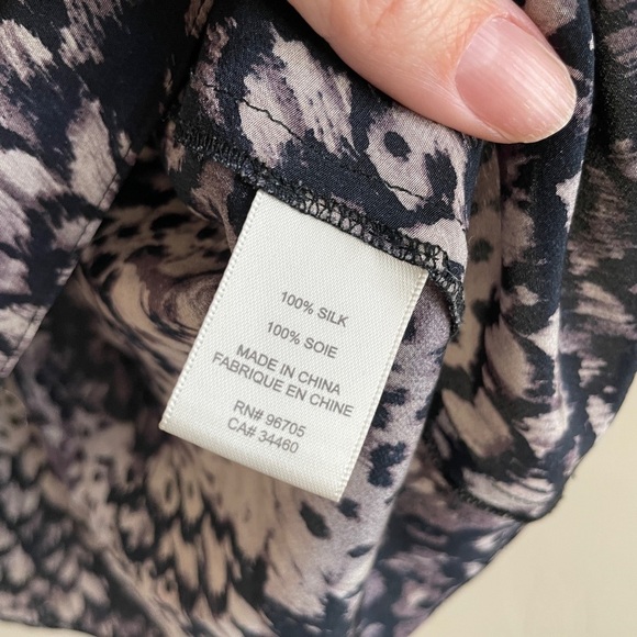 Rebecca Taylor Silk Blouse Animal Print Office Career Top Women’s Size Small - Picture 2 of 8